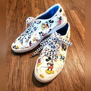 Disney White Tennis Shoes Mickey Mouse Design
